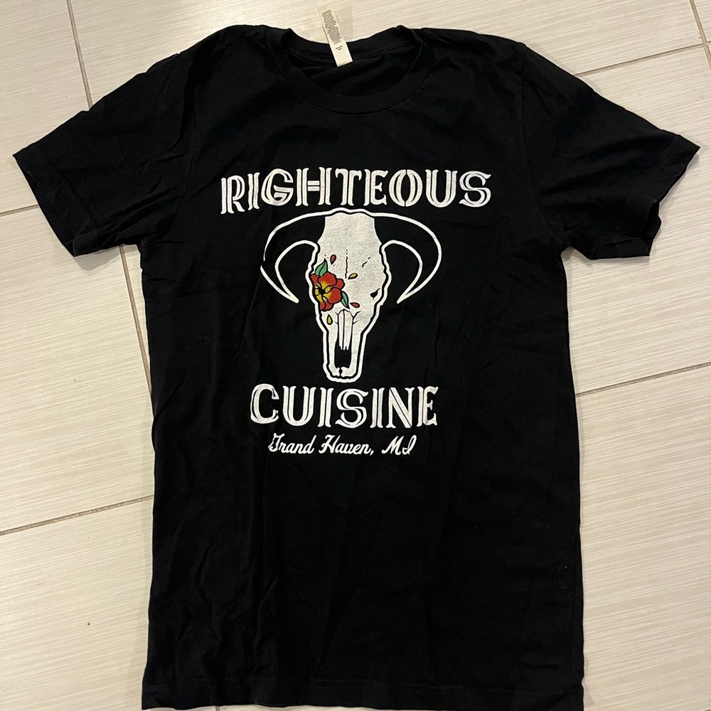 Grand Haven Michigan Taco Shop Righteous Cuisine Bella Canvas Black Graphic Tee